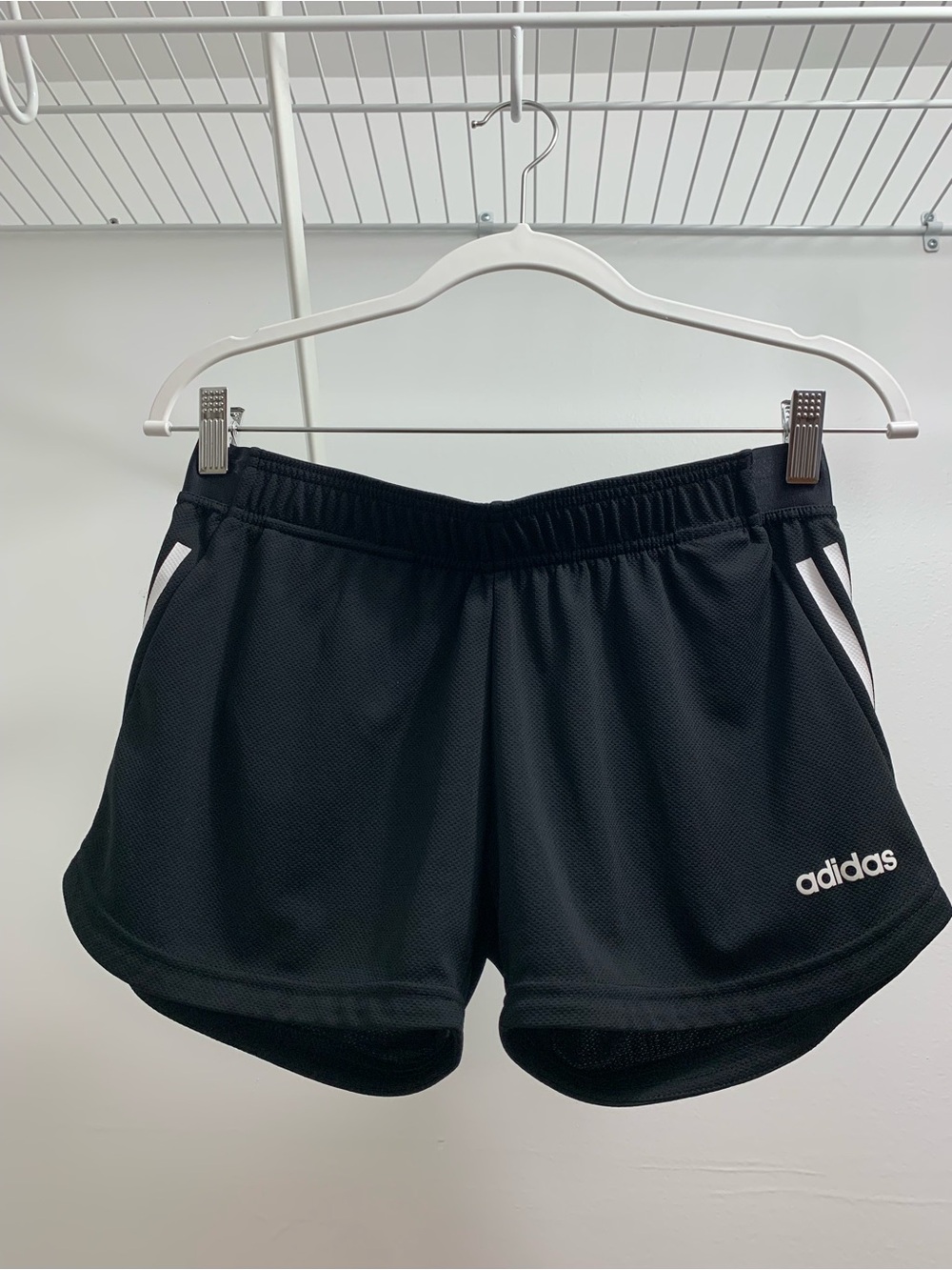 adidas Black Athletic Shorts with White Accent